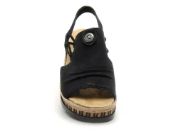 Rieker V7972 Noir Sandales à Talons Femme