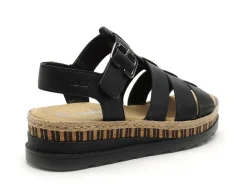 Rieker V7904 Noir Sandales à Talons Femme