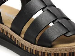 Rieker V7904 Noir Sandales à Talons Femme