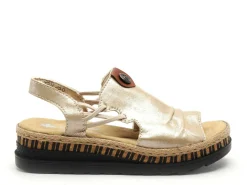 Rieker V7972 Or Sandales à Talons Femme