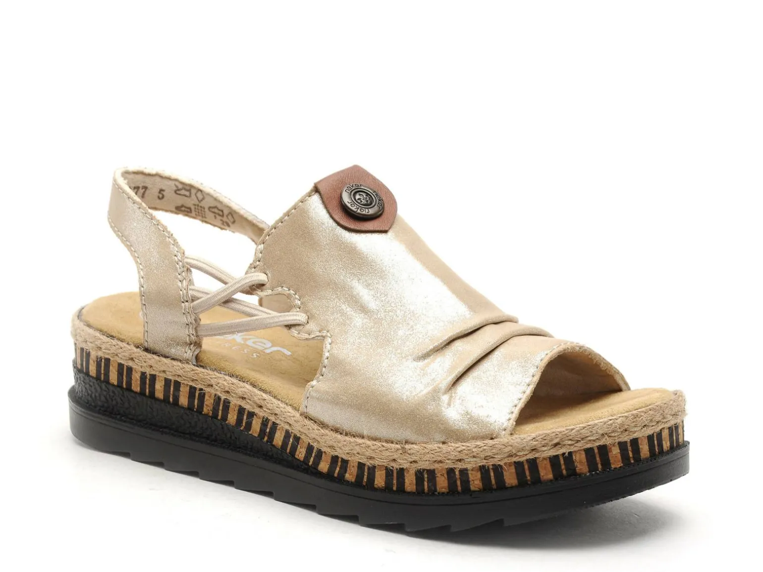 Rieker V7972 Or Sandales à Talons Femme