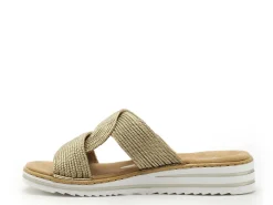 Rieker V06R4 Or Mules et Sabots à Talons Femme