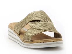 Rieker V06R4 Or Mules et Sabots à Talons Femme