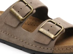 Scholl BORA 2 BUCKLES Beige Mules Homme