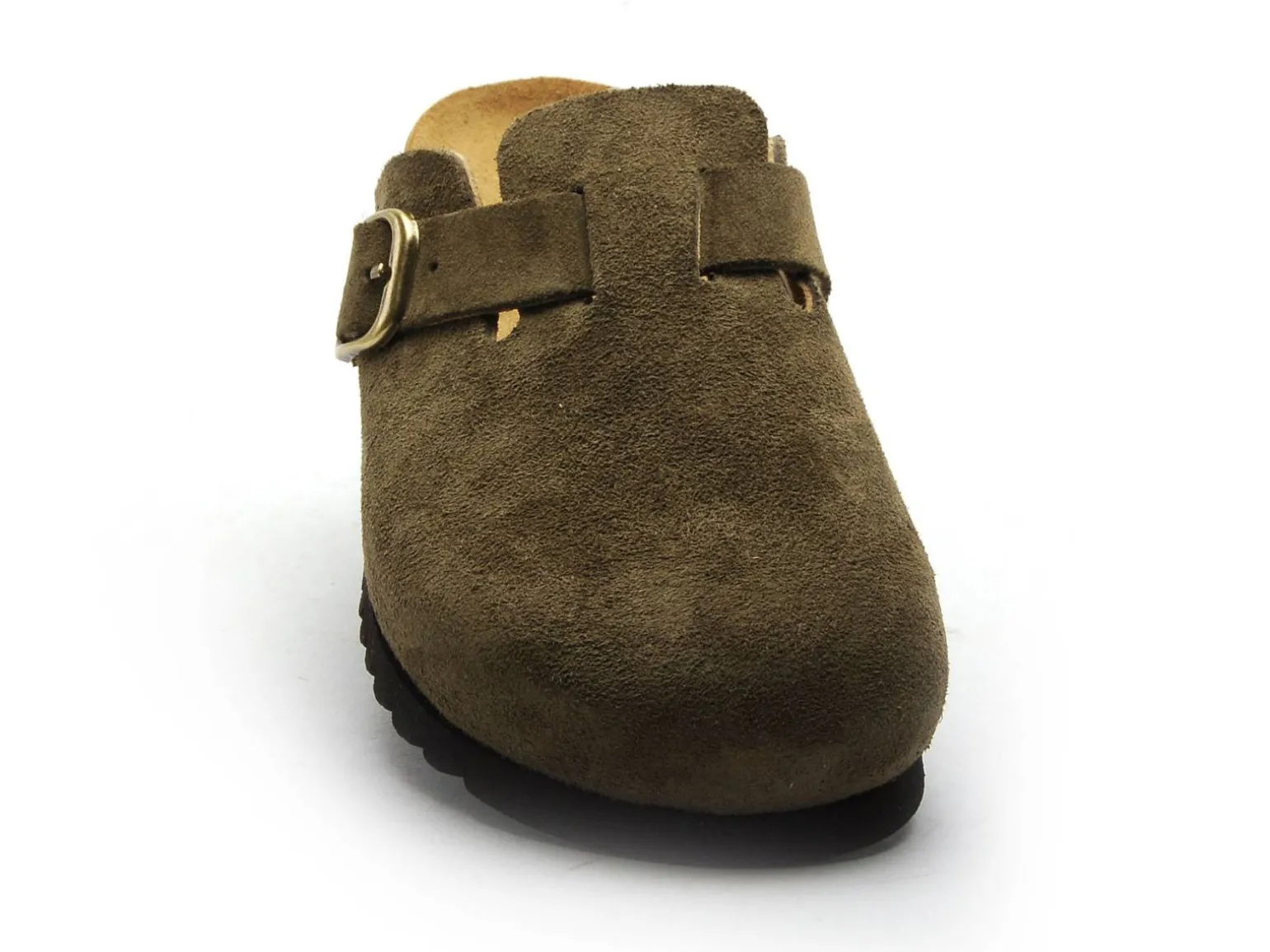 Scholl FAE Kaki Mules et Sabots Plats Femme