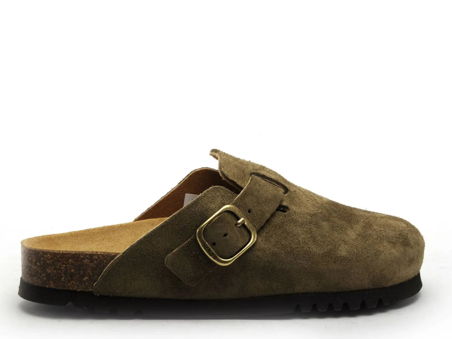 Scholl FAE Kaki Mules et Sabots Plats Femme