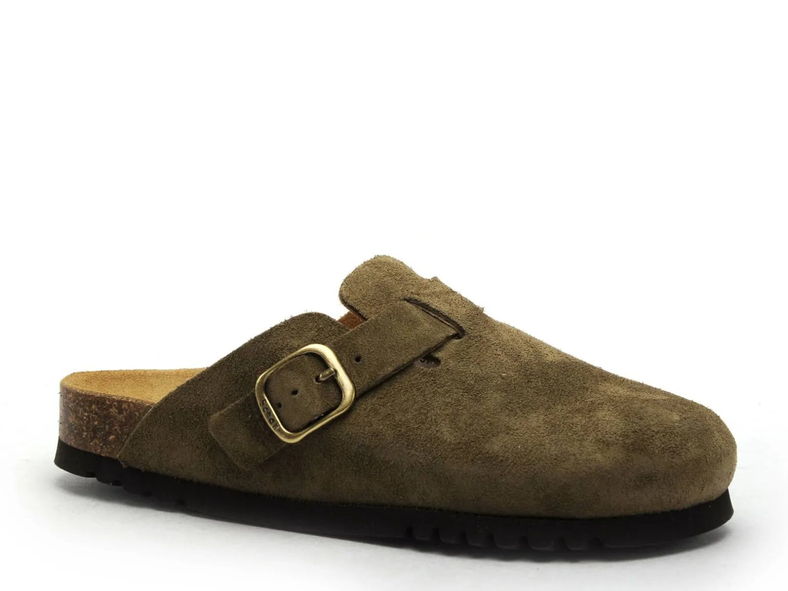 Scholl FAE Kaki Mules et Sabots Plats Femme