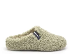 Verbenas Chaussons YORK CURLY Kaki Chaussons Femme