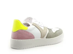 Victoria MADRID SERRAJE 1258246 Blanc et Jaune Baskets Basses Femme