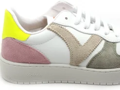 Victoria MADRID SERRAJE 1258246 Blanc et Jaune Baskets Basses Femme