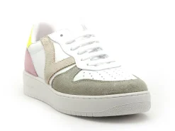 Victoria MADRID SERRAJE 1258246 Blanc et Jaune Baskets Basses Femme