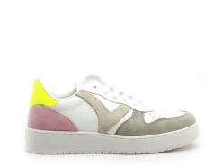 Victoria MADRID SERRAJE 1258246 Blanc et Jaune Baskets Basses Femme