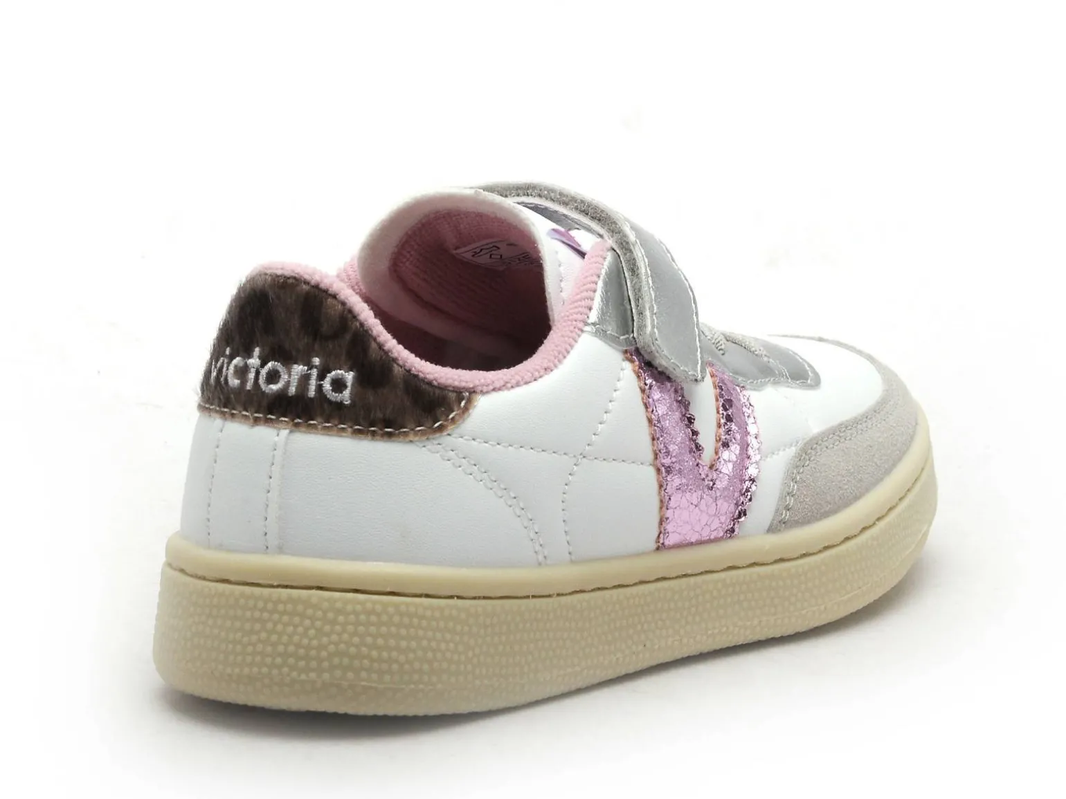 Victoria OSLO EFECTO PIEL et LEOPA 1256103 Blanc Baskets Basses Fille