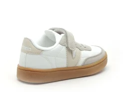 Victoria 1256102 OSLO EFFET PIEL ET LEOPARD Blanc Baskets Basses Garçon