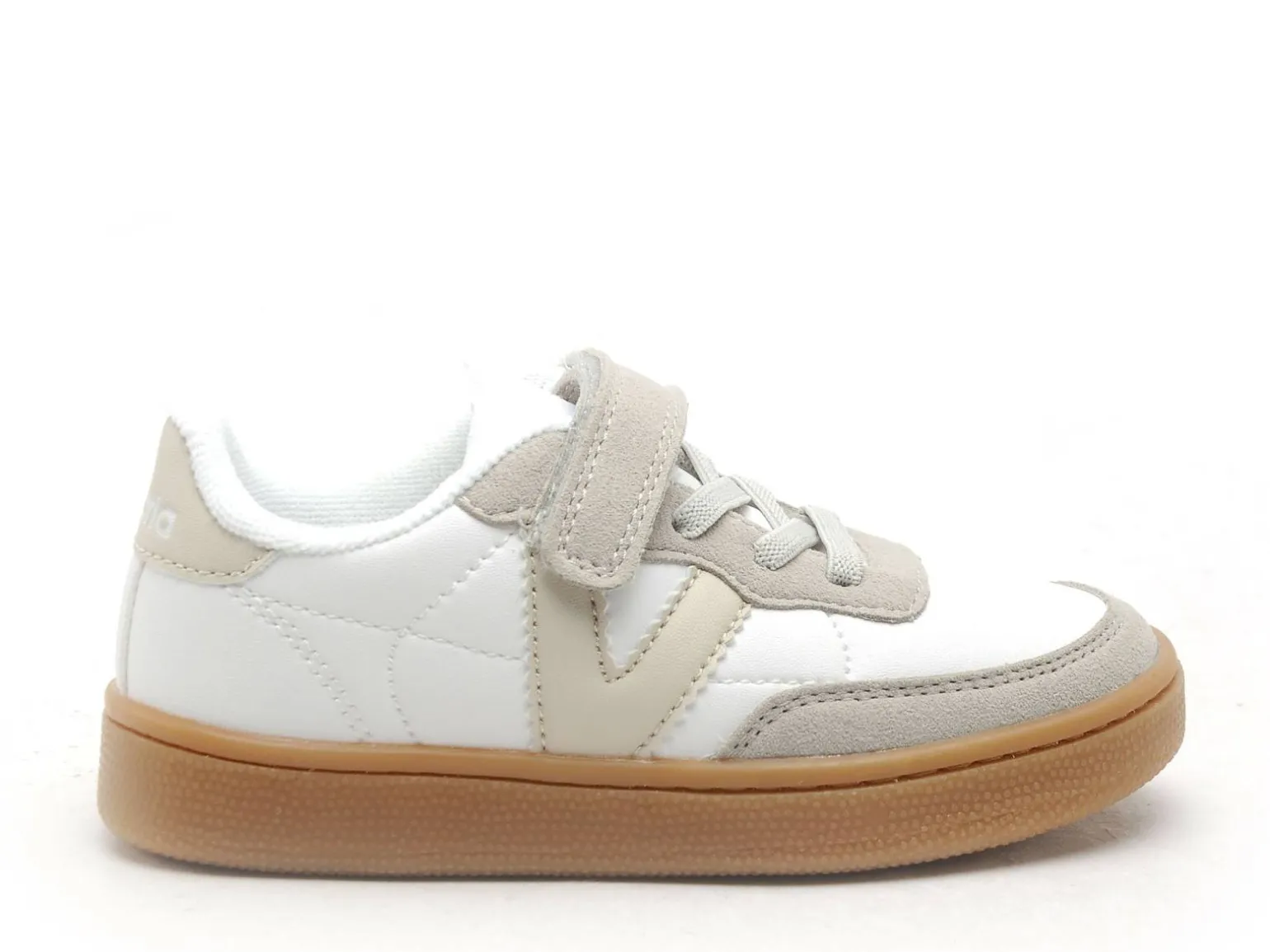 Victoria 1256102 OSLO EFFET PIEL ET LEOPARD Blanc Baskets Basses Garçon