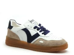 Victoria SEUL PIEL SERRAJE HOM Bleu Baskets Basses Homme