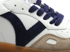 Victoria SEUL PIEL SERRAJE HOM Bleu Baskets Basses Homme