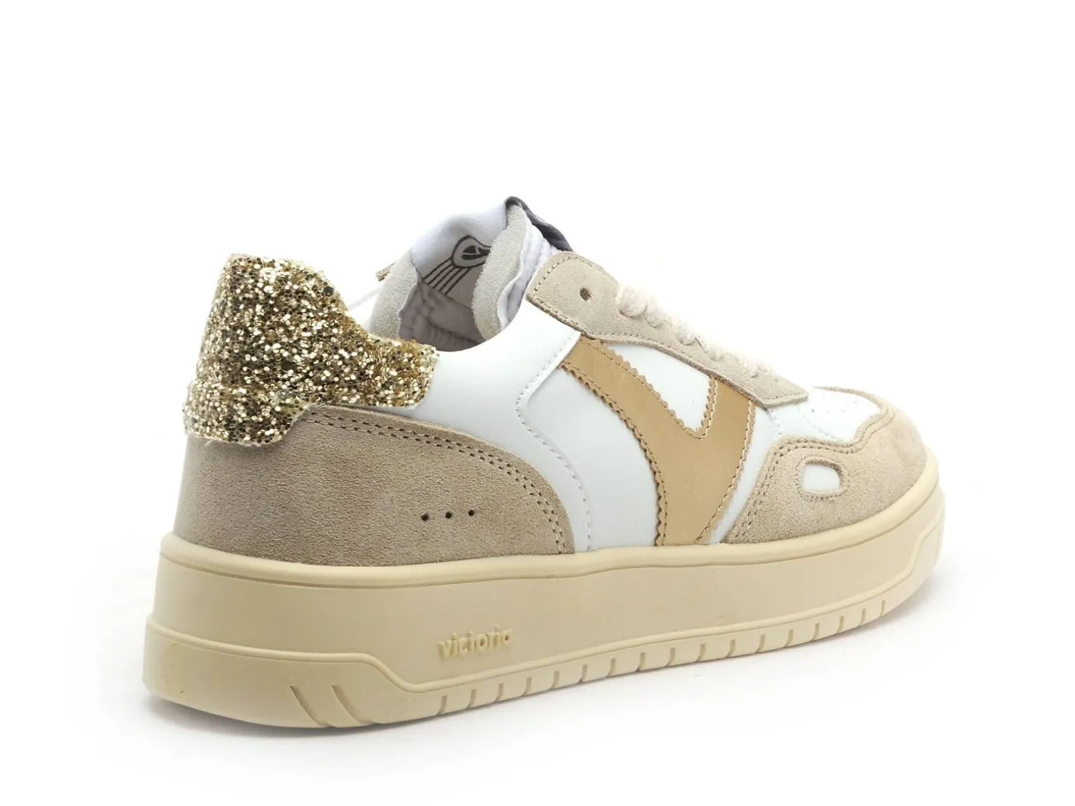 Victoria SEUL SERRAJE ET GLITTER Blanc Baskets Basses Femme